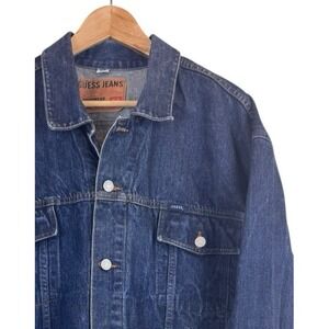 Vintage Guess Jacket Men XXL Denim Trucker Workwear Pockets 90s‎ Hip Hop USA
